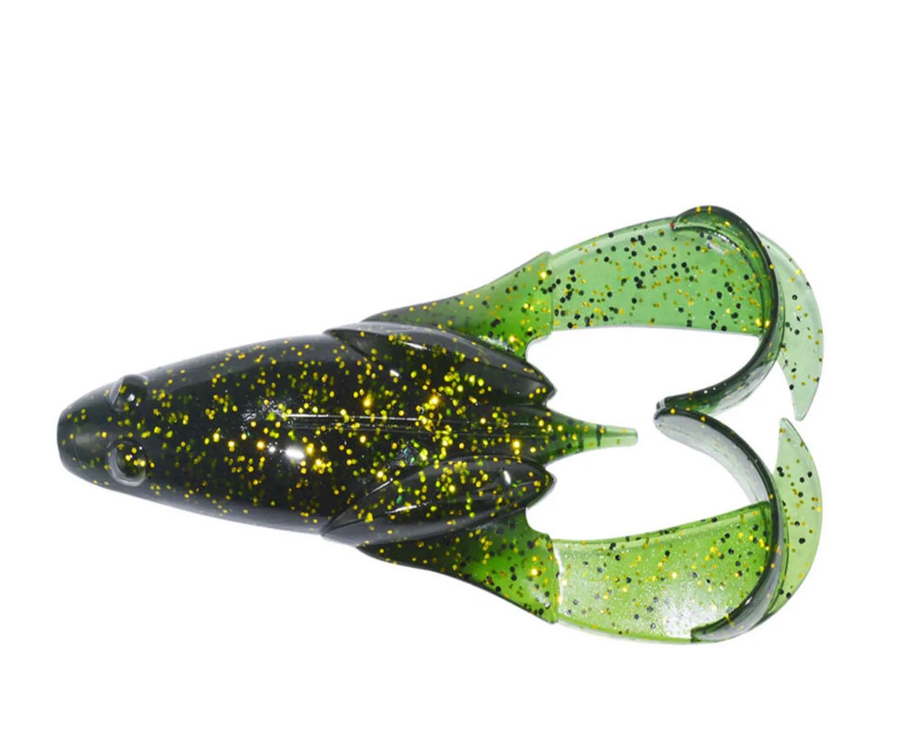4 INCH NIGHT CRAWLER GREEN AND GOLD FROG