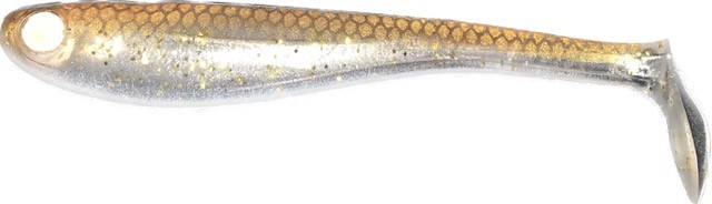 5 INCH HOLLOW SHADS GOLD CLEAR SHAD
